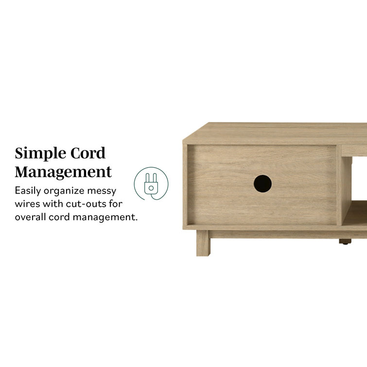Coastal Oak Modern Fluted 2-Door TV Stand