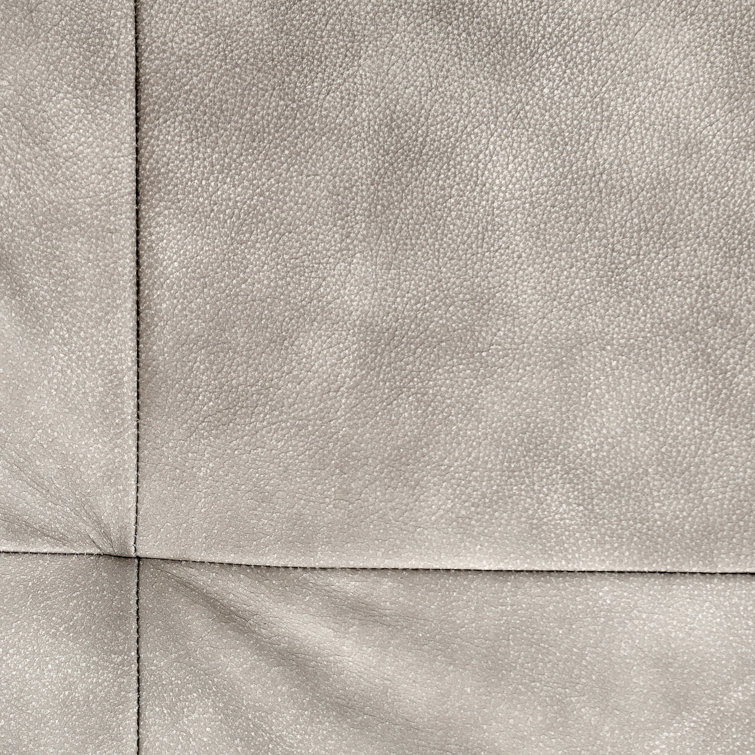 Gray Leather Handcrafted Swivel Slipper Chair