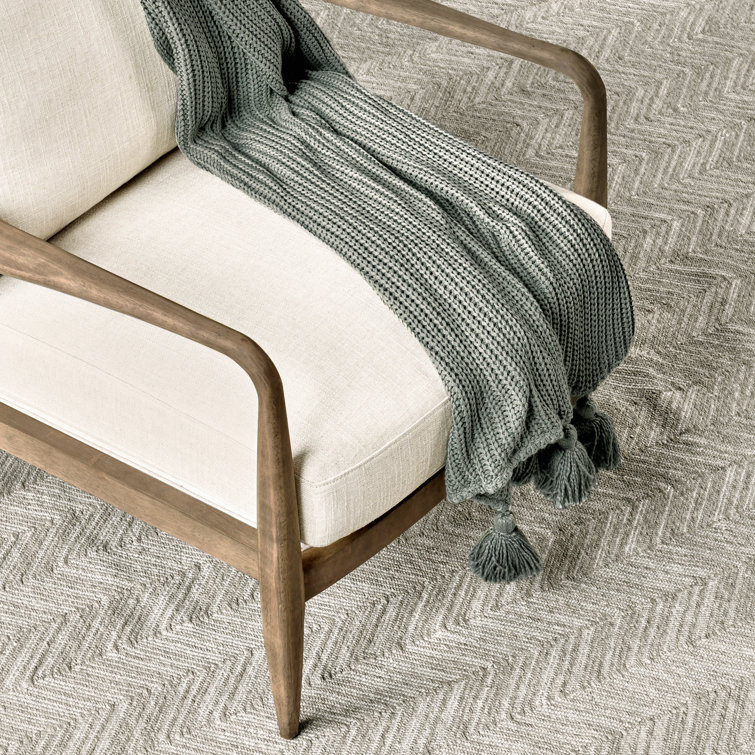 Beige Handcrafted Wood Accent Armchair