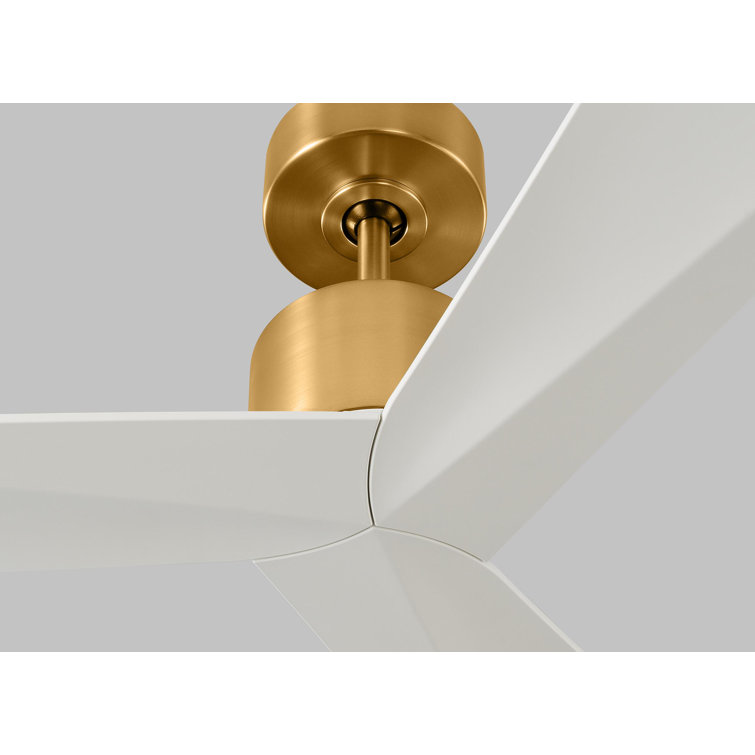 Adler 52" Burnished Brass and Matte White Ceiling Fan with Remote