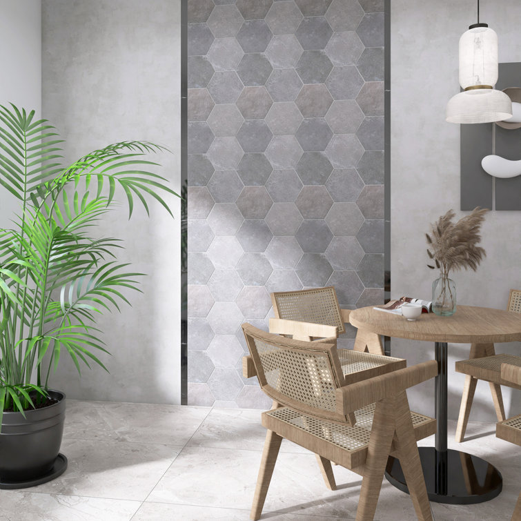 Dakota Hexagon Matte Gray Porcelain Wall and Floor Tile