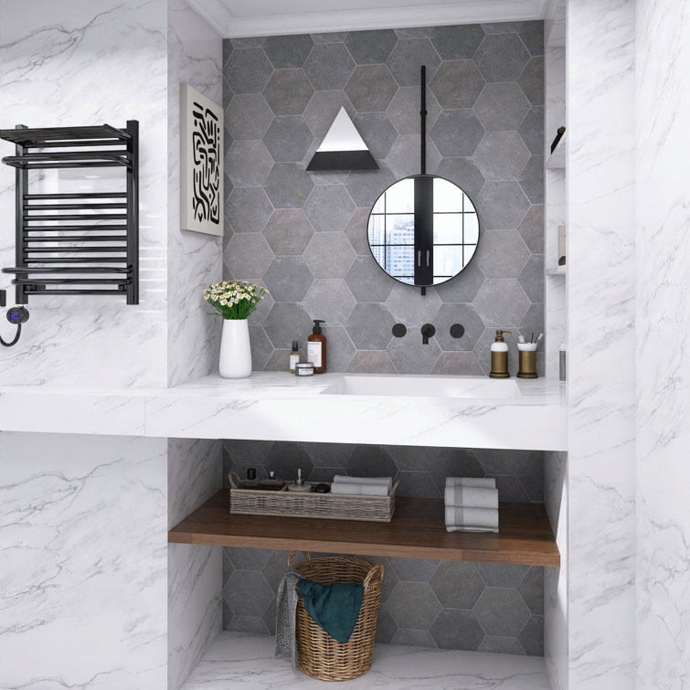 Dakota Hexagon Matte Gray Porcelain Wall and Floor Tile