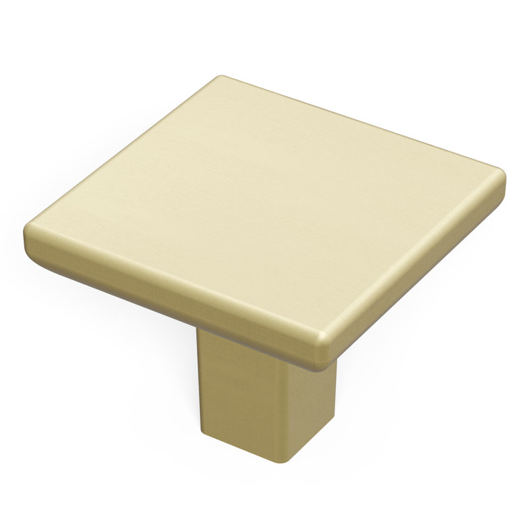 Elusive Golden Nickel Square Cabinet Knob with Mounting Hardware