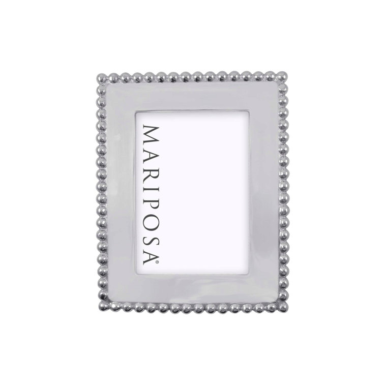 Classic Silver 5x7 Beaded Metal Picture Frame