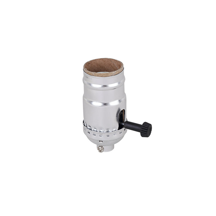 Chrome 3-Way Lamp Socket with Turn Knob Switch