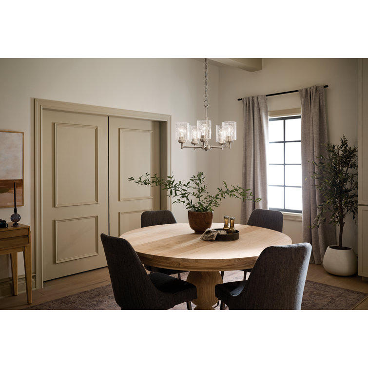 Winslow Brushed Nickel 5-Light Mini Chandelier with Clear Glass