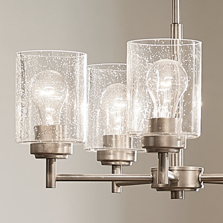 Winslow Brushed Nickel 5-Light Mini Chandelier with Clear Glass