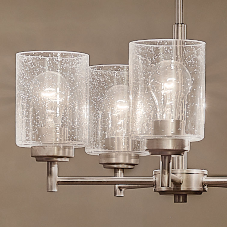 Winslow Brushed Nickel 5-Light Mini Chandelier with Clear Glass
