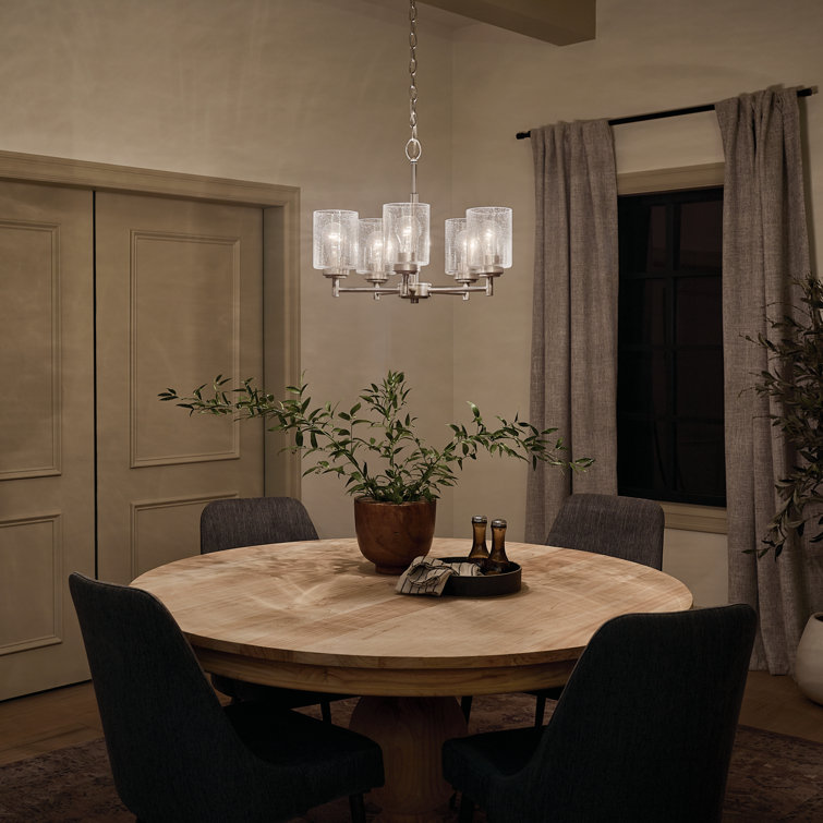 Winslow Brushed Nickel 5-Light Mini Chandelier with Clear Glass