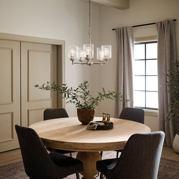 Winslow Brushed Nickel 5-Light Mini Chandelier with Clear Glass