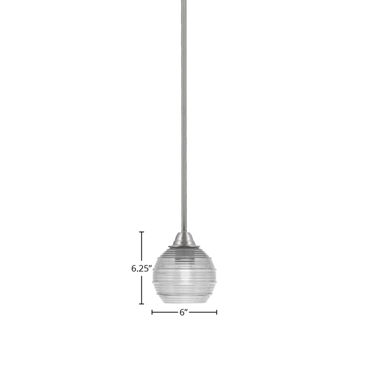 Paramount 6" Brushed Nickel Glass Mini Pendant Light