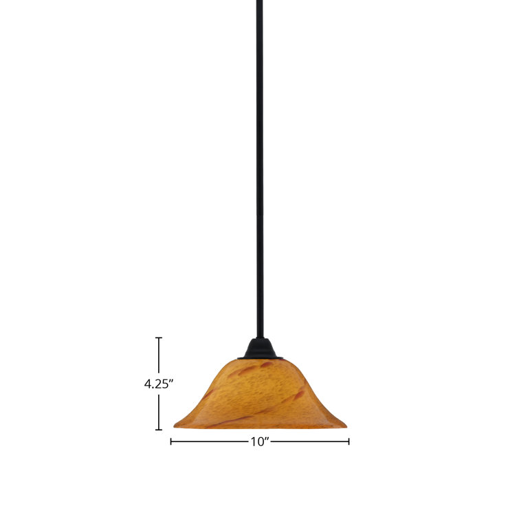Paramount Matte Black Mini Pendant with Sunset Glass Shade