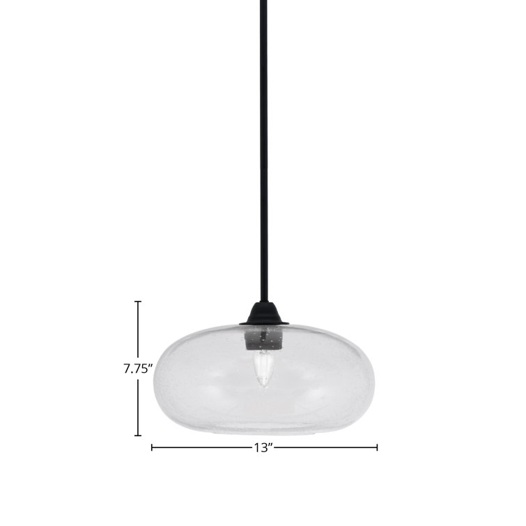 Paramount Matte Black Mini Glass Pendant Light
