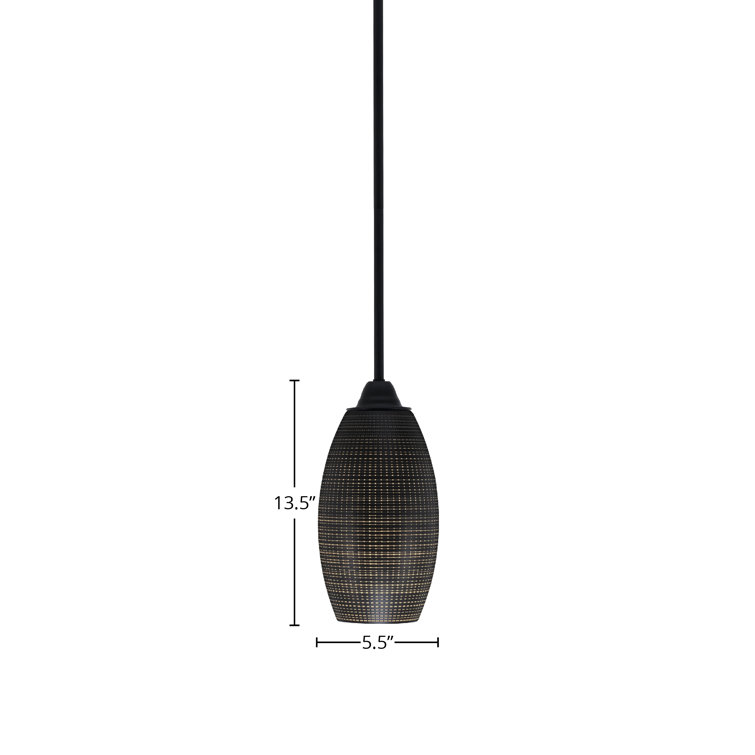 Paramount Matte Black Glass Mini Pendant Light