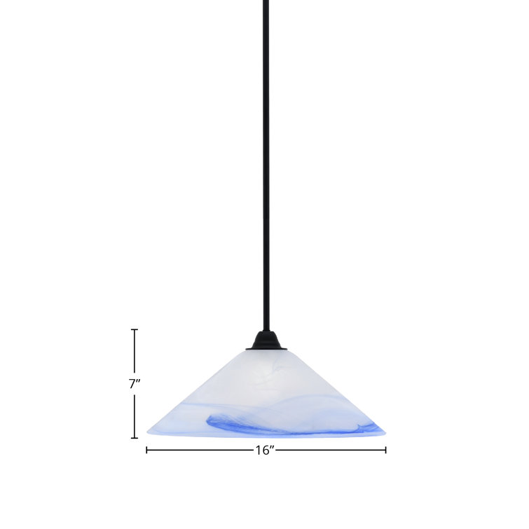 Paramount Matte Black Glass Mini Pendant Light