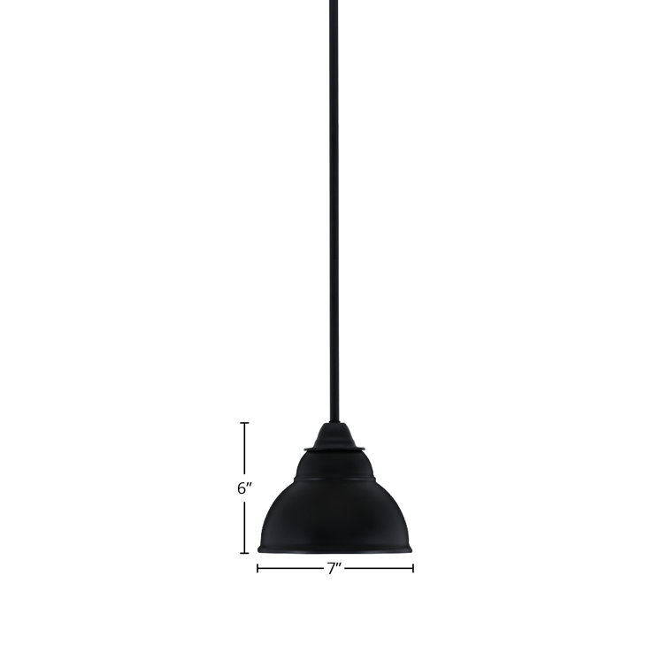 Matte Black Mini Glass Pendant Light