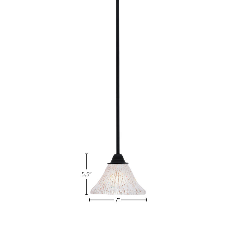 Paramount Matte Black Mini Pendant with Glass Shade