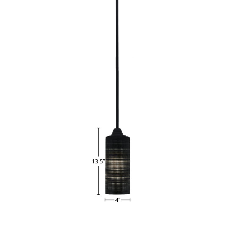 Paramount Matte Black Mini Pendant with Glass Shade