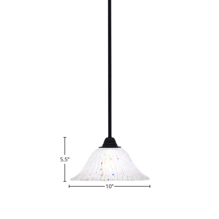 Paramount Matte Black Mini Pendant with Glass Shade