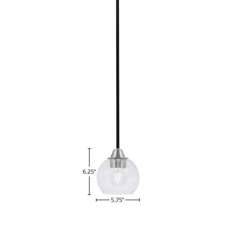 Clear Glass Mini Pendant Light with Brushed Nickel Finish
