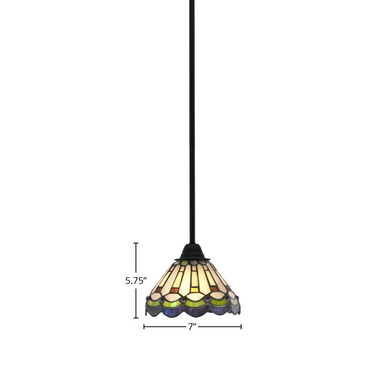 Paramount Matte Black Mini Pendant with Glass Shade
