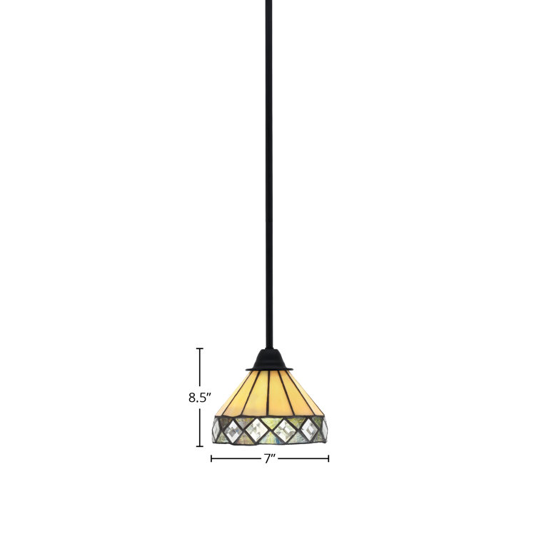 Paramount Matte Black Glass Mini Pendant Light