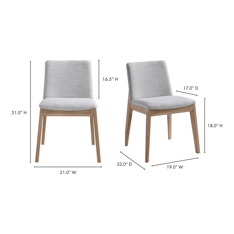 Gray Upholstered Solid Wood Side Chair Set
