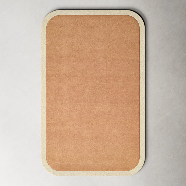 Copper and Cream Hand Tufted Wool Rug, 5' x 8'