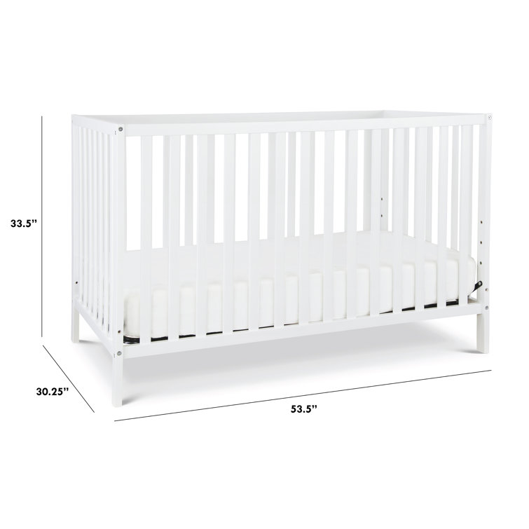 White Pine 4-in-1 Convertible Crib with Fixed Side Rails
