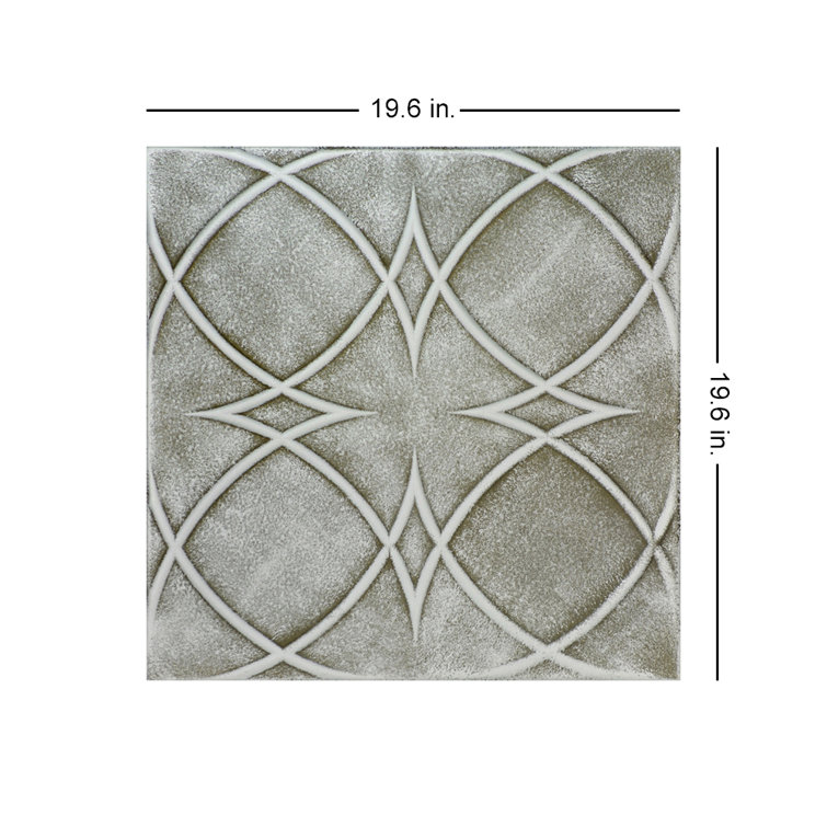 Moss Gray Polystyrene Textured Glue-up Ceiling Tile Set