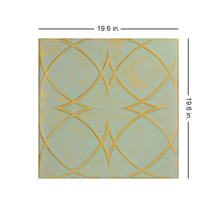Gold Moss Faux Tin Glue-Up Ceiling Tile, 2 x 2 ft