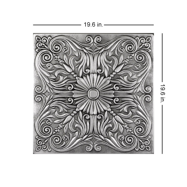 Antique Silver 2x2 Faux Tin Glue-Up Ceiling Tile