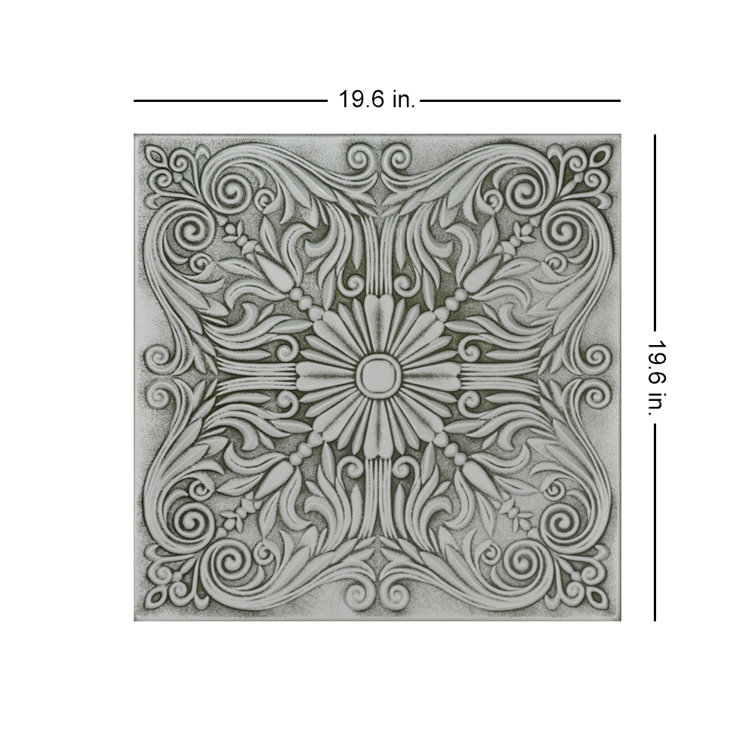 Spanish Silver Moss Gray Polystyrene Glue-up Ceiling Tile