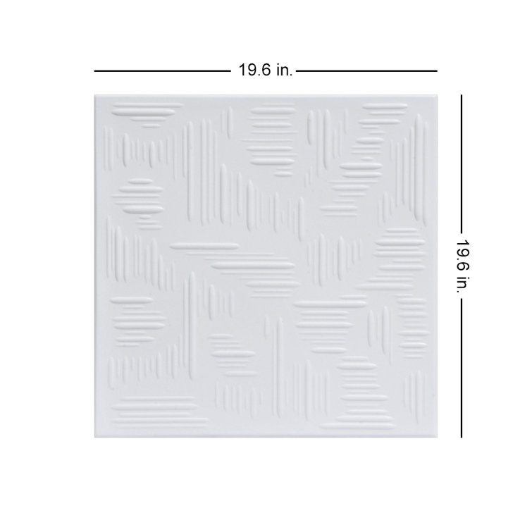 Ultra Pure White Faux Tin Glue-Up Ceiling Tile, 2x2 ft