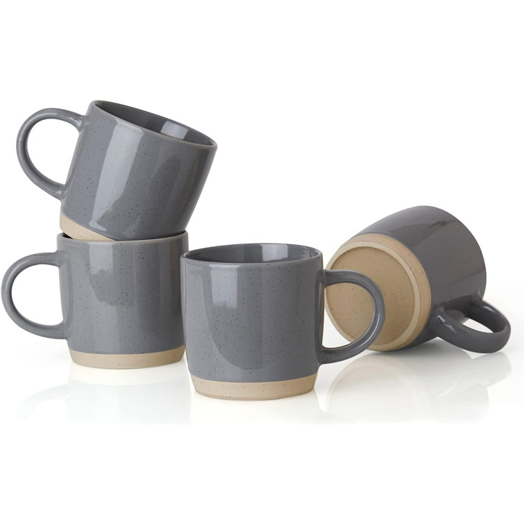 Dark Gray Ceramic Microwave Safe Coffee Mug Set