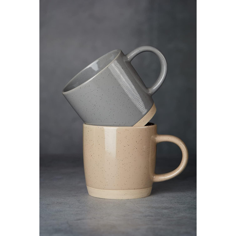 Multicolor Ceramic 12oz Coffee Mug Set with Handles