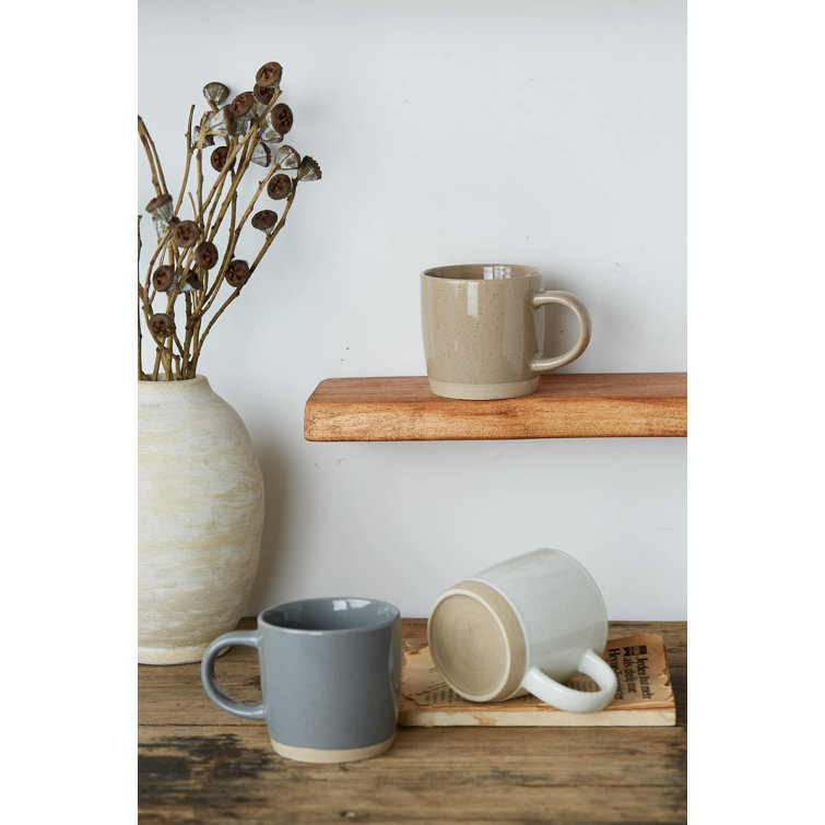 Multicolor Ceramic 12oz Coffee Mug Set with Handles