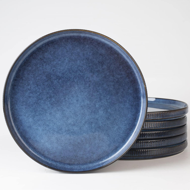 Nebulas Blue 10" Ceramic Dinner Plates, Set of 6