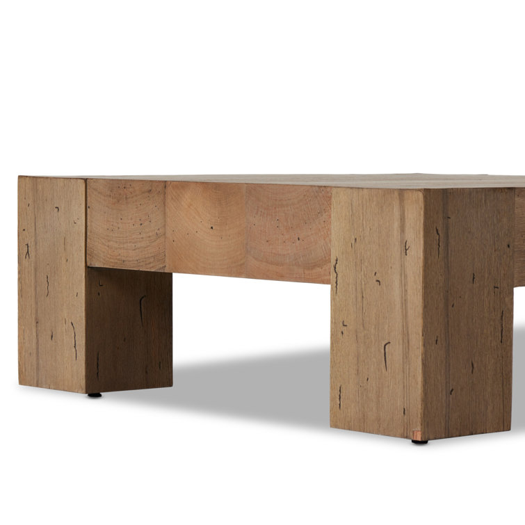 Rustic Wormwood Oak Square Coffee Table with Storage