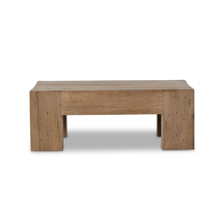 Rustic Wormwood Oak Square Coffee Table with Storage