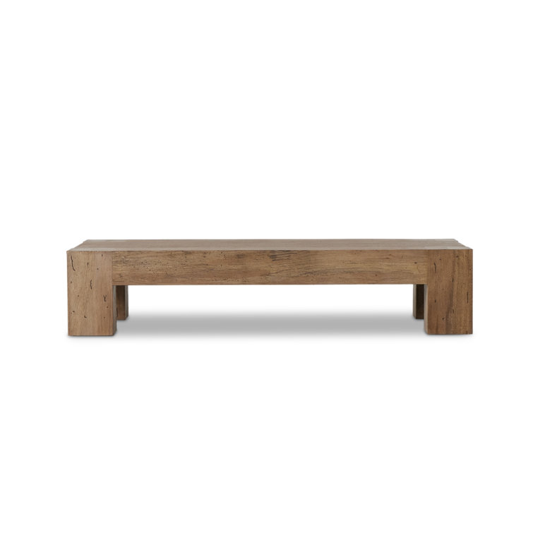 Rustic Oak 70" Rectangular Wood Coffee Table with Storage