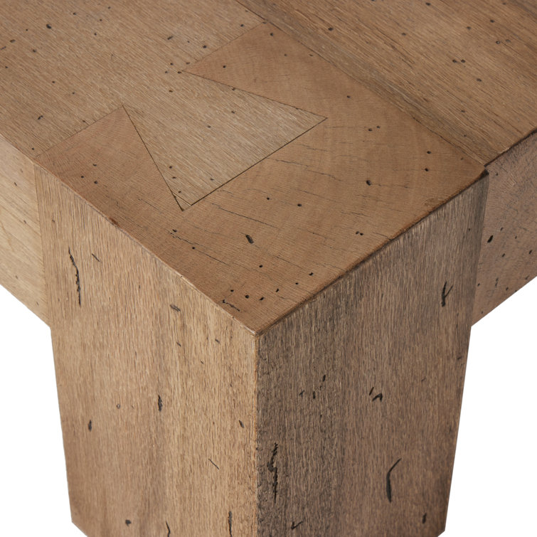 Rustic Oak 70" Rectangular Wood Coffee Table with Storage
