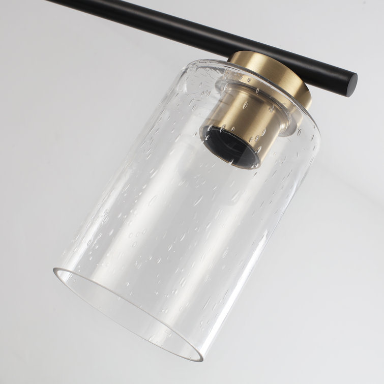 Black and Gold Linear Glass Kitchen Island Pendant
