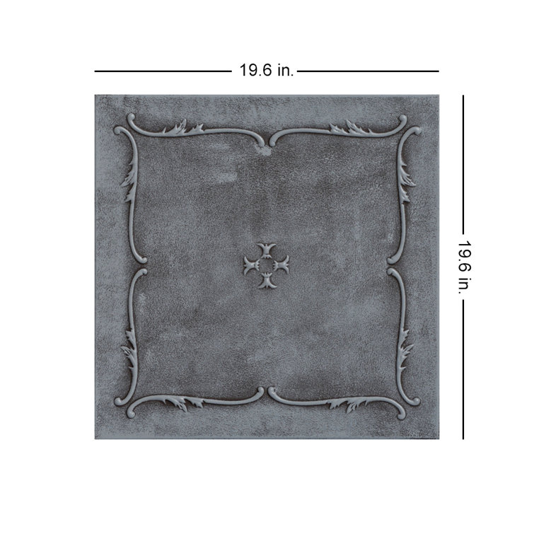 Moss Gray Polystyrene Square Glue-up Ceiling Tile