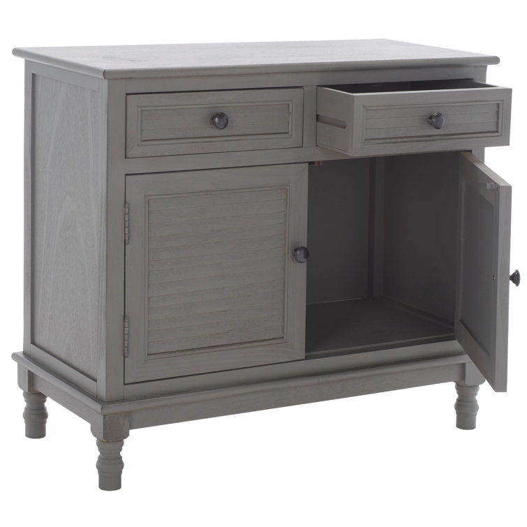 Tate Farmhouse Chic Distressed Grey 2-Drawer Sideboard