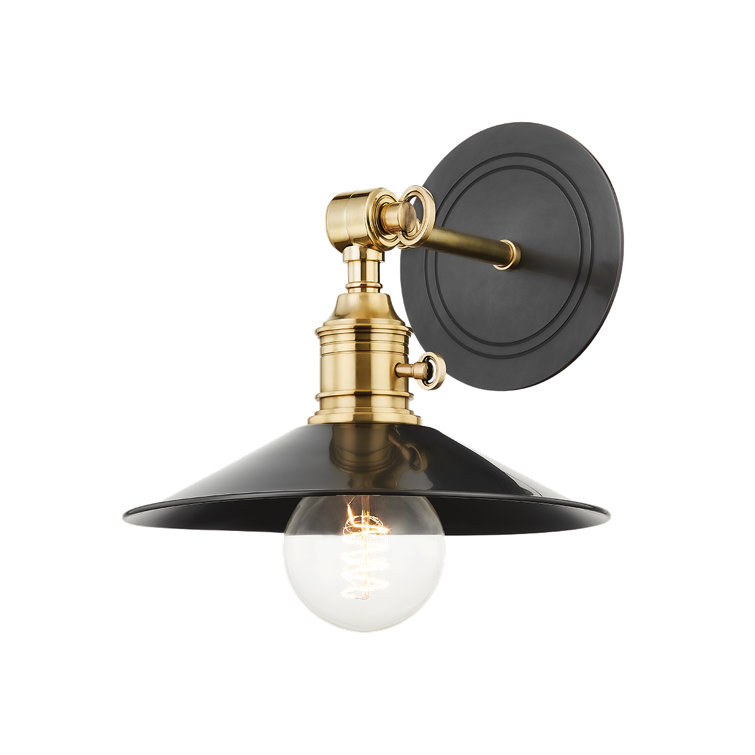 Aged Bronze and Black Industrial Wall Sconce