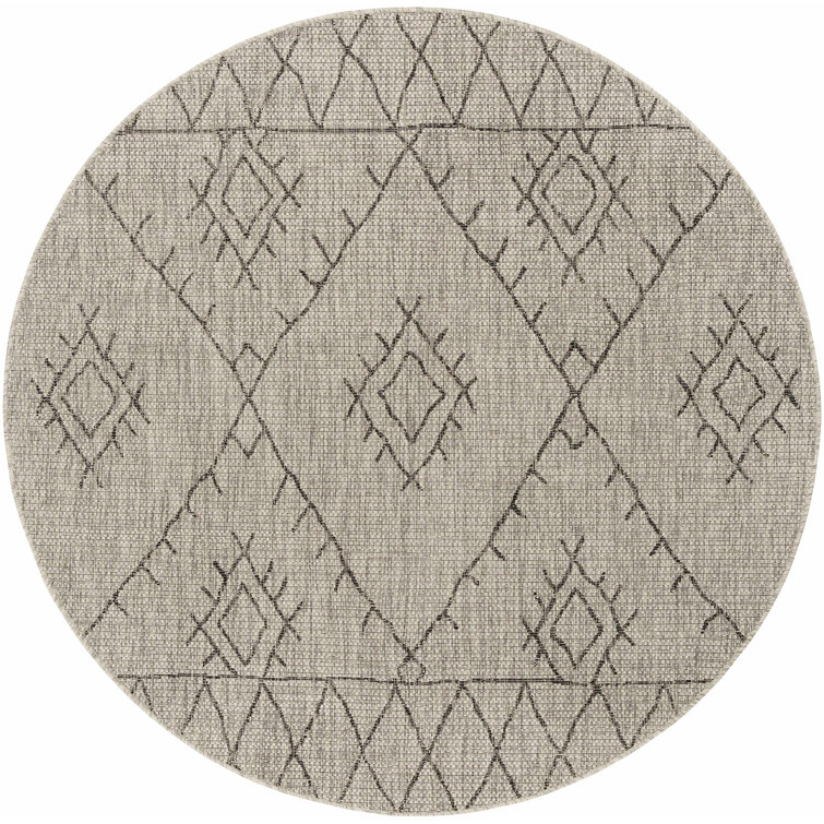 Marwood Black and Taupe Bohemian Outdoor Rug 2' x 2'11"