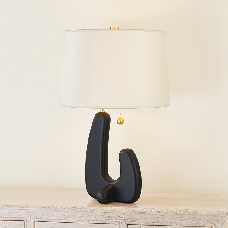 Regina 24" Aged Brass and Cream Paper Shade Table Lamp