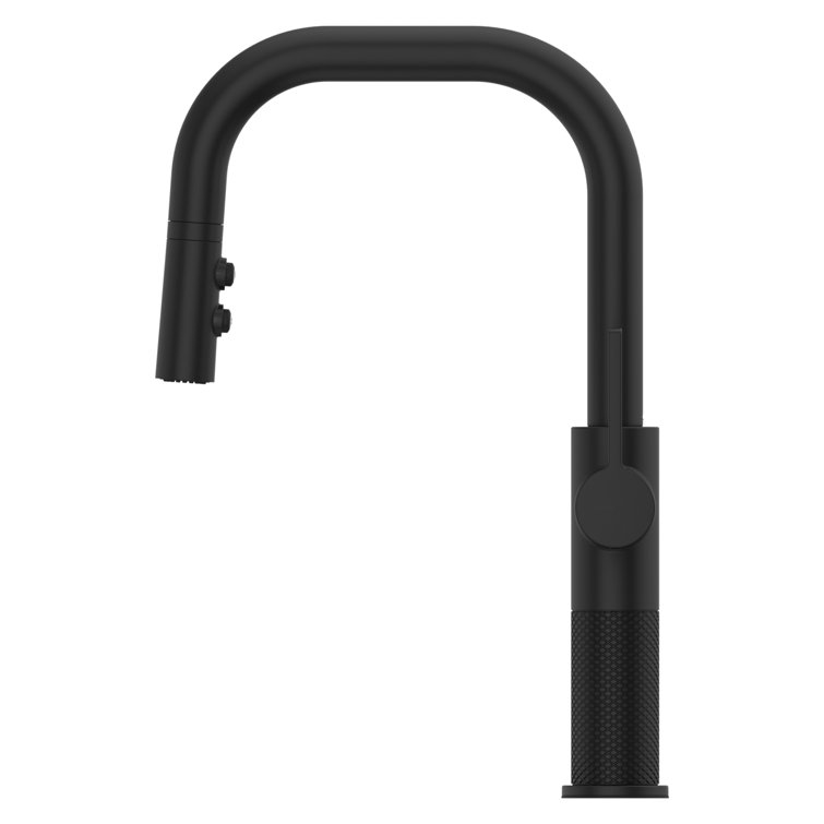 Matte Black Single Handle Pull-Down Kitchen Faucet
