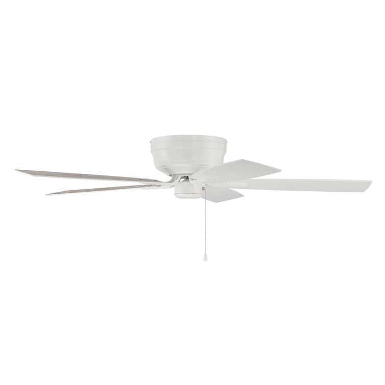 White 52" Low Profile Ceiling Fan with Reversible Blades